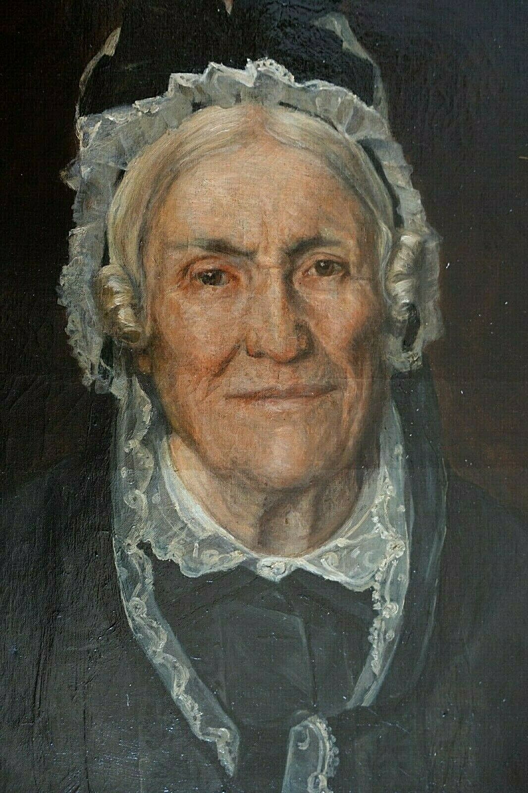 Oil on canvas 19th century portrait of a woman p.salle