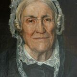 Huile sur toile xix portrait de femme p.sallé