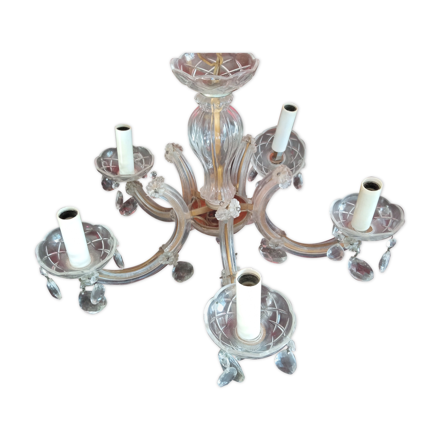 Old chandelier glass and brass