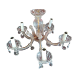 Lustre ancien verre et laiton