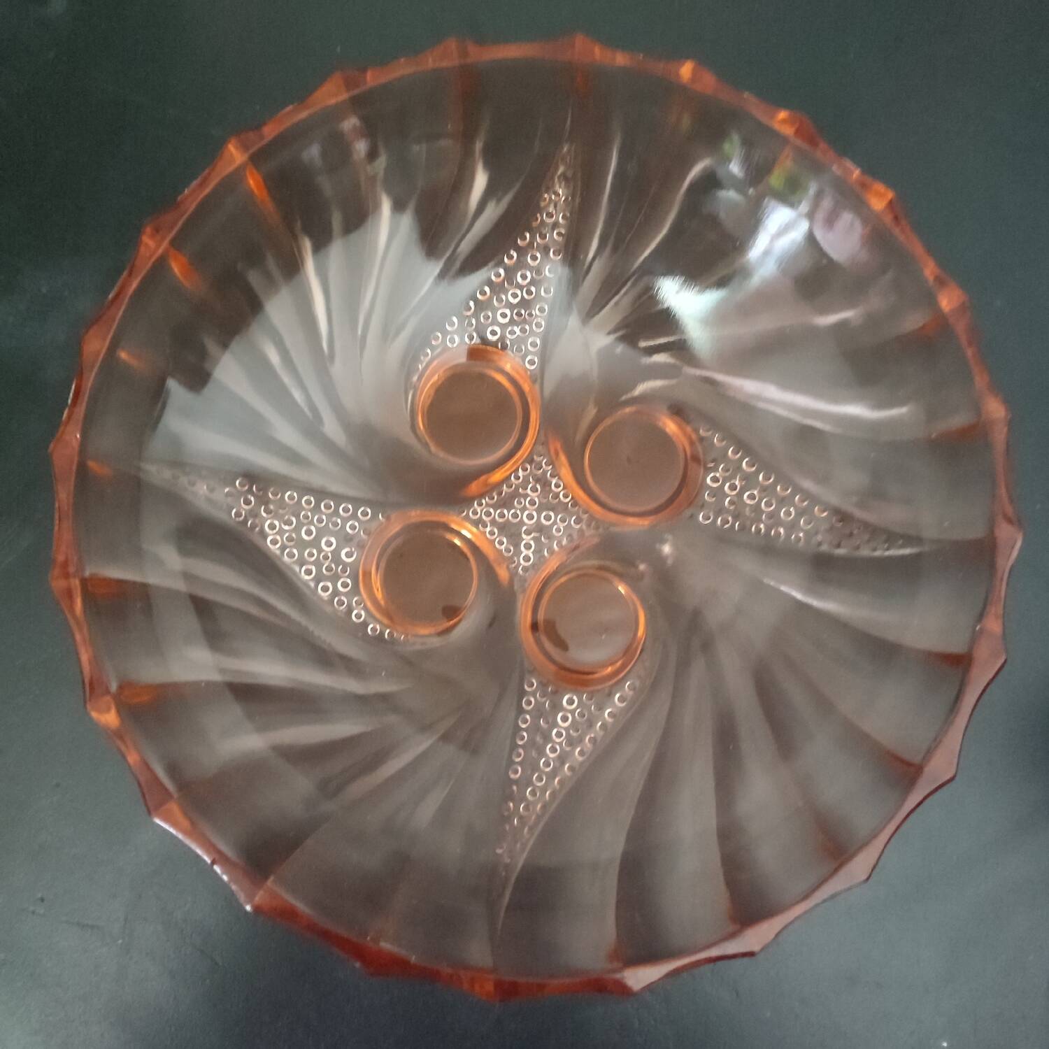 Art Deco glass cup by Rosaline France