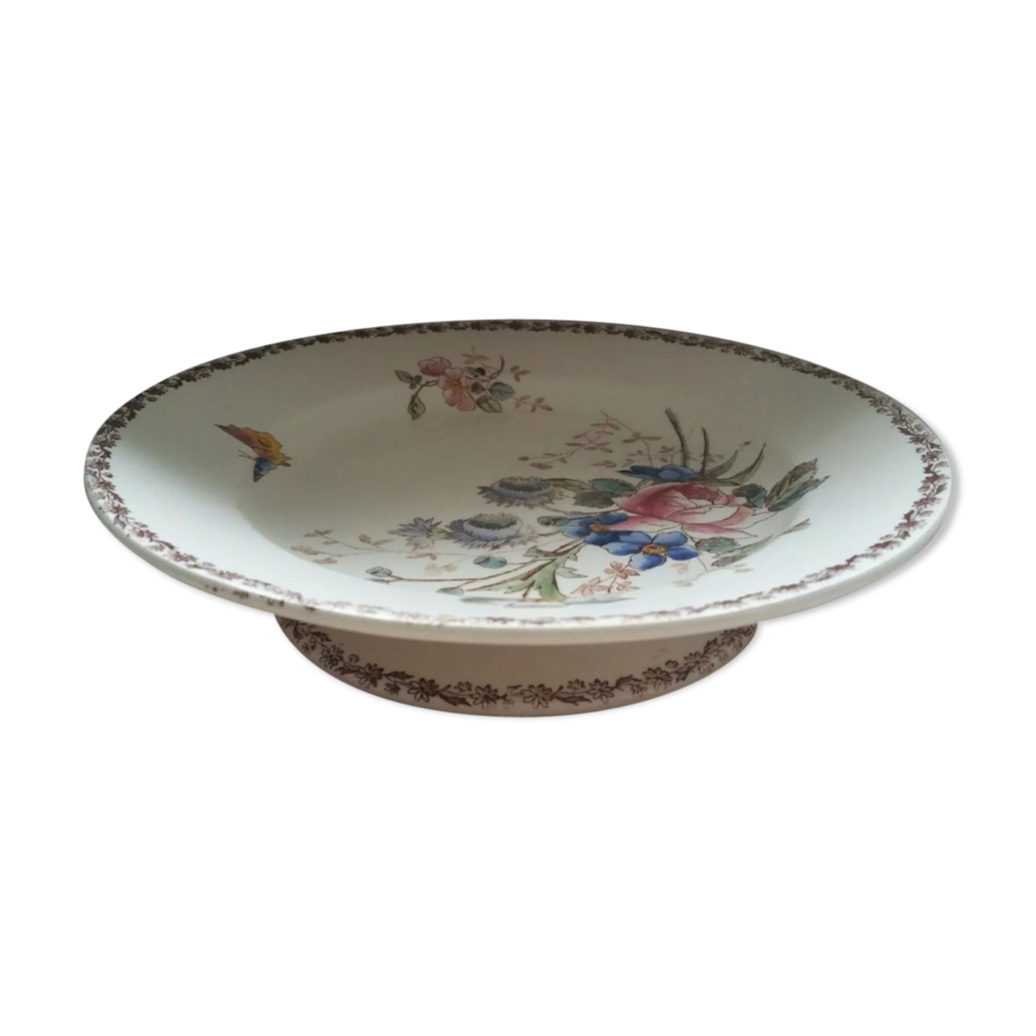 Flower and butterfly footy plate