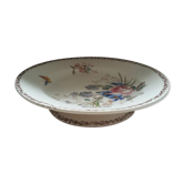 Assiette piedouche fleurs et papillon