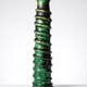 Large Tamegroute candlestick in green glazed terracotta, Morocco, 1960s-1970s.