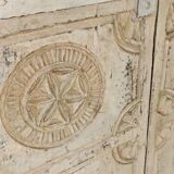 Old white wooden door