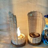 Two lamps from Majorca, 2x2 m braided fabric cables.