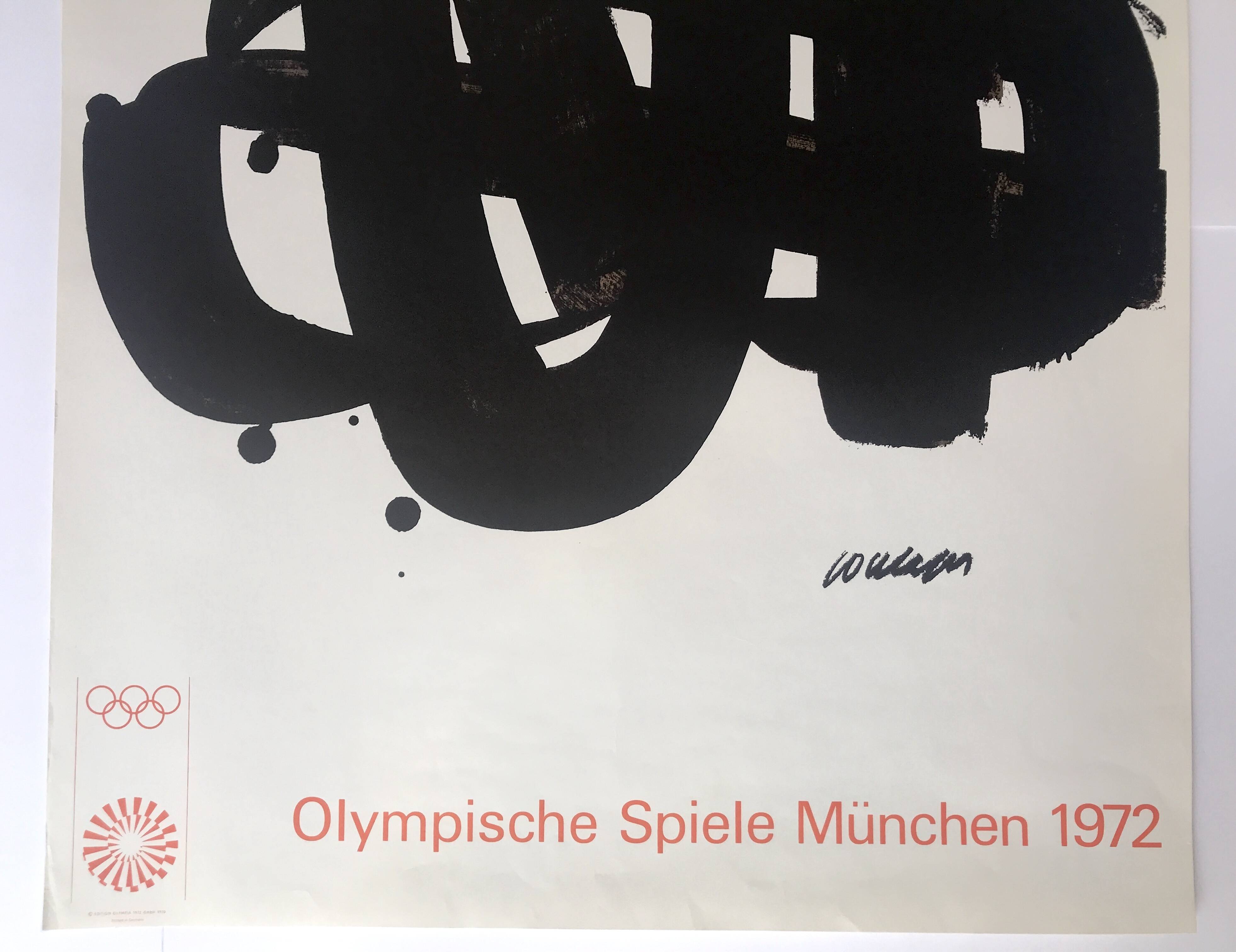 Pierre SOULAGES, Olympische Spiele München, 1972. Original lithograph poster