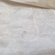Nappe ancienne damassée + 12 serviettes