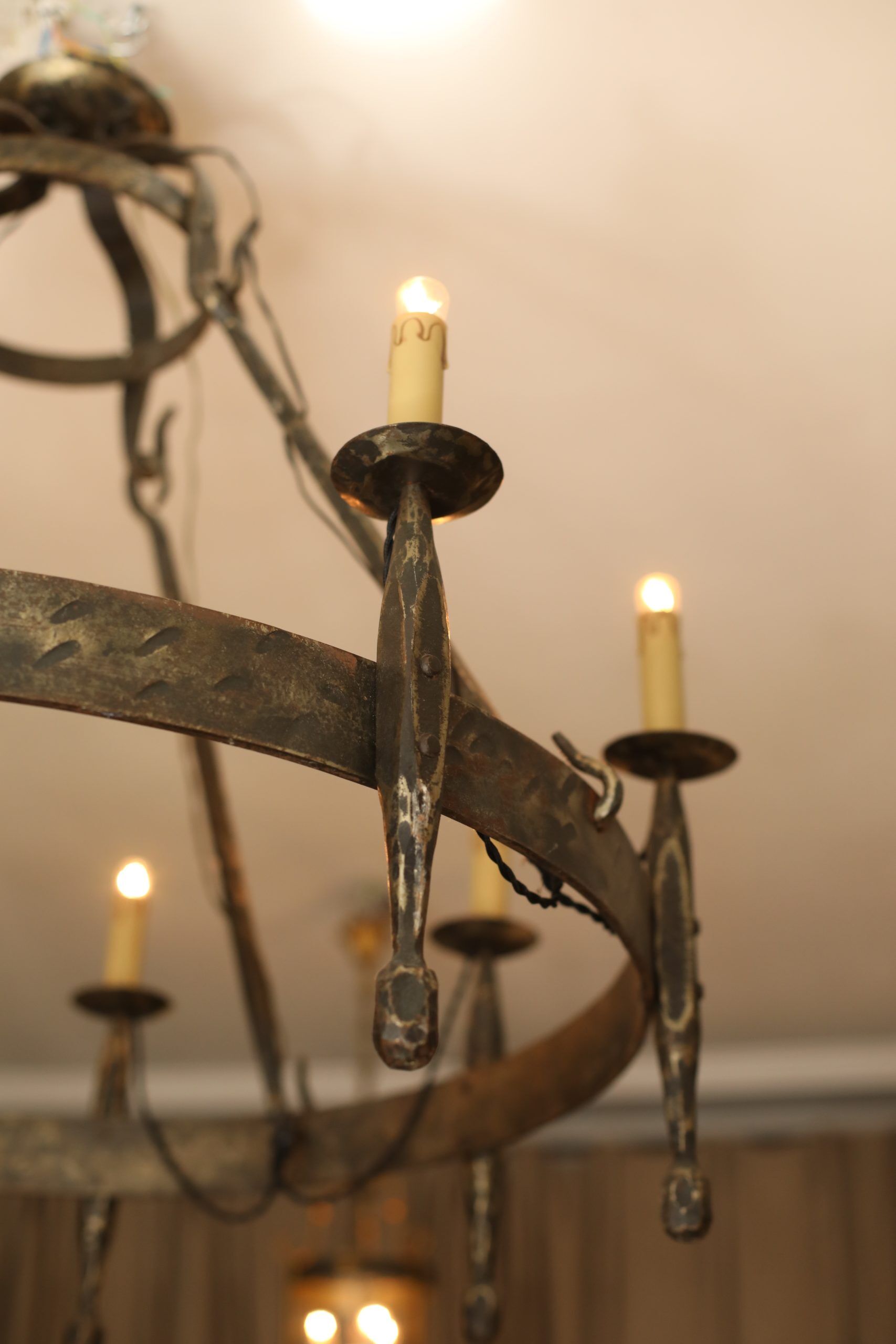 Antique wrought iron chandelier