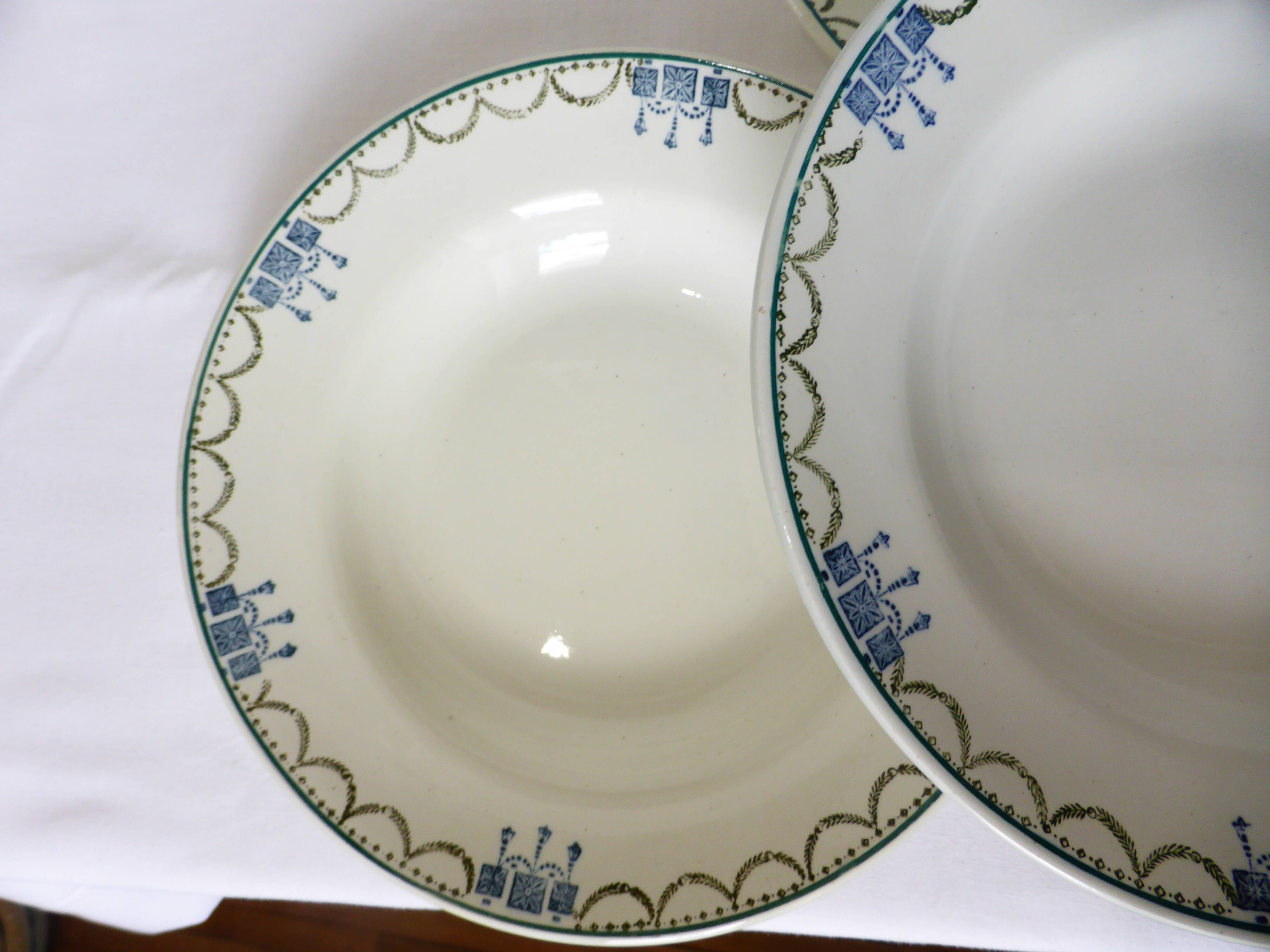 4 vintage deep plates from St Amand 220628