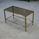 1950s brass and smoked glass coffee table