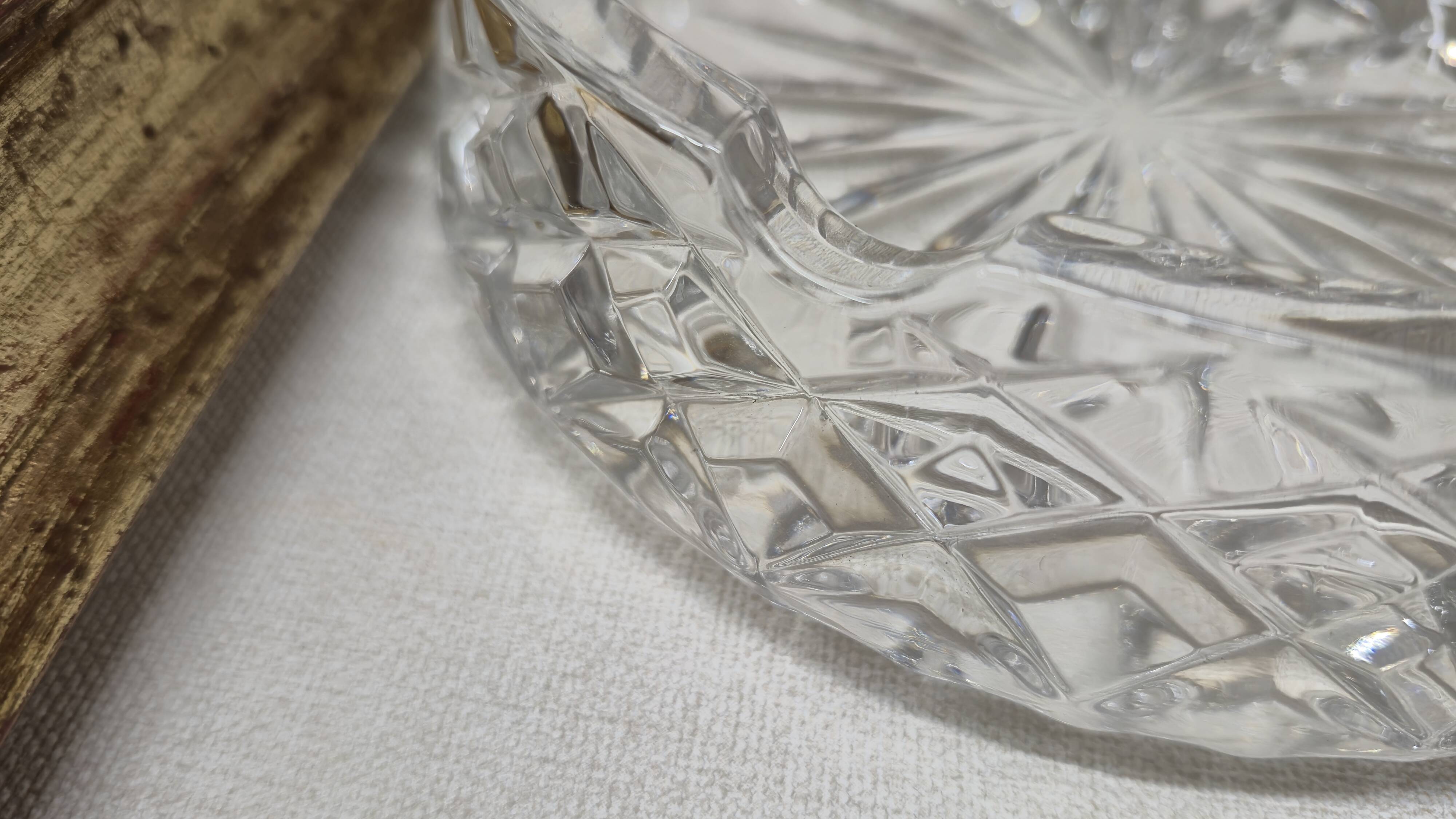 Chiseled glass ashtray