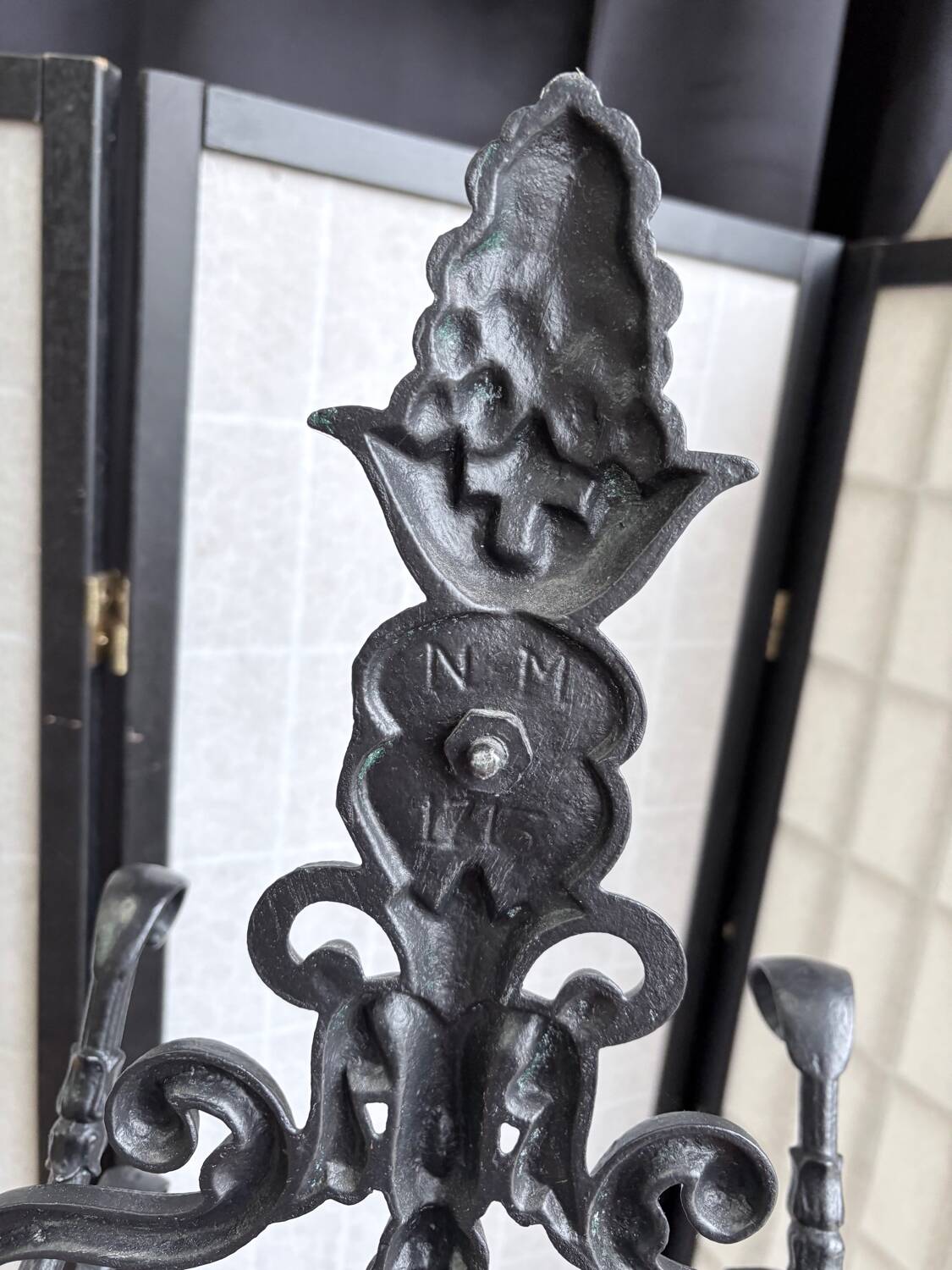 Art Nouveau cast iron coat rack