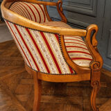 Blond mahogany sofa XXth décor gooseneck with butts