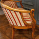 Blond mahogany sofa XXth décor gooseneck with butts
