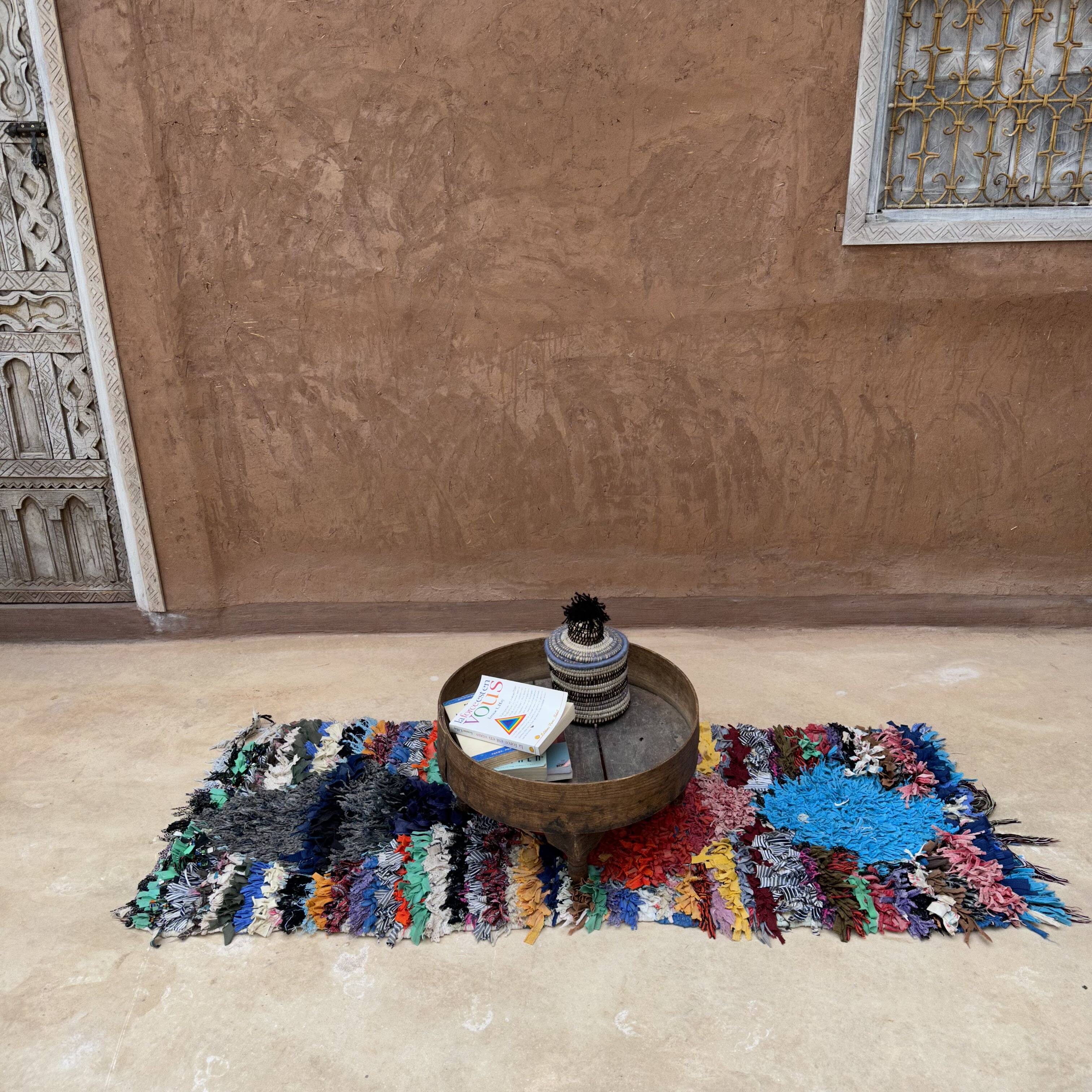 Tapis Marocain Boucherouite coloré - 67 x 162 cm