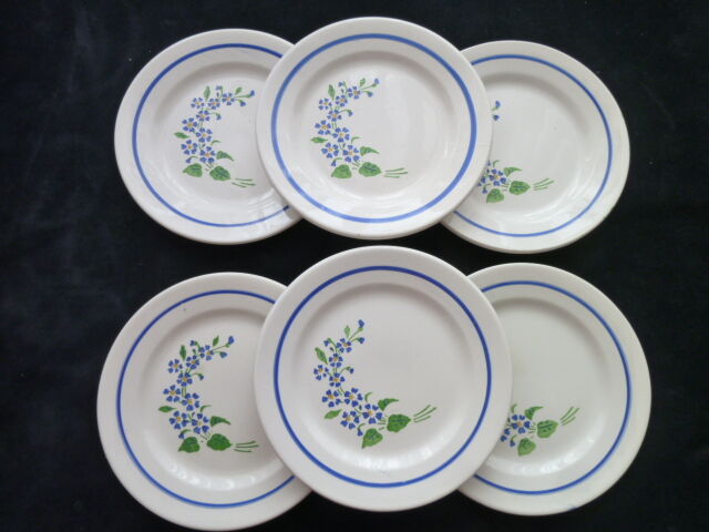 Set of 6 hollow plates in Niderviller faience, model Kate