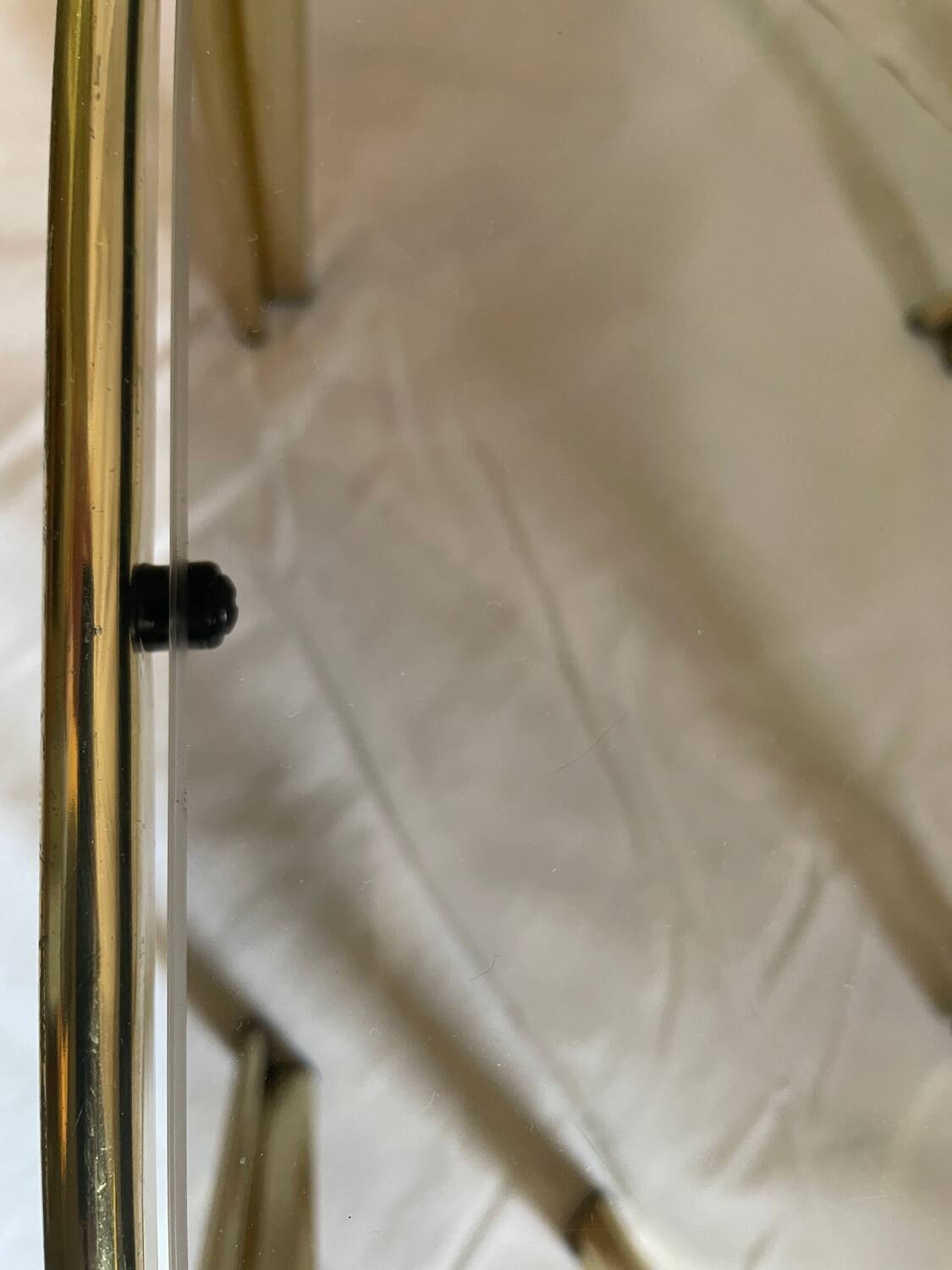 Brass and smoked glass nesting tables