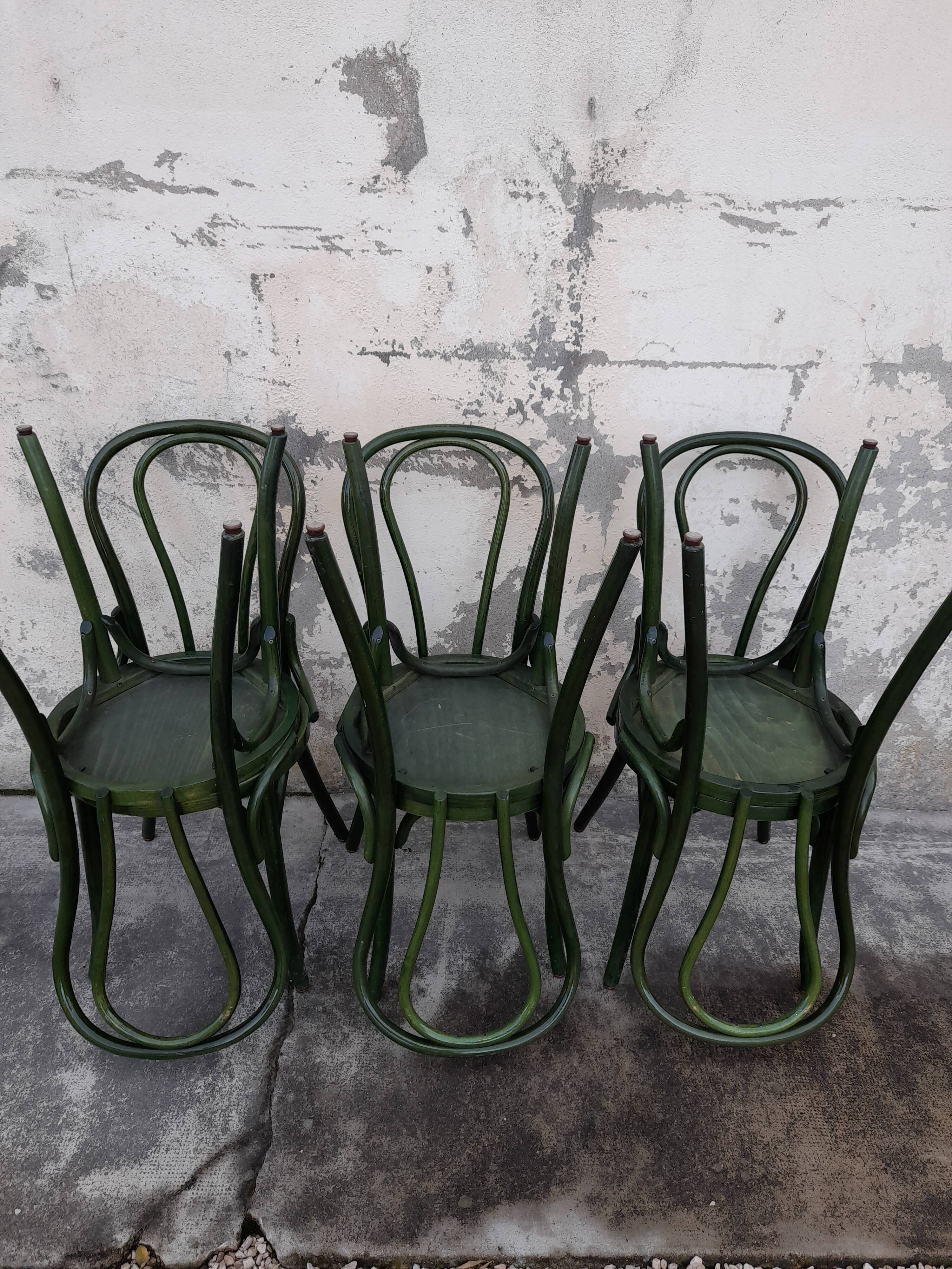 Série de 6 chaises de bistrot design Thonet, édition inconnue