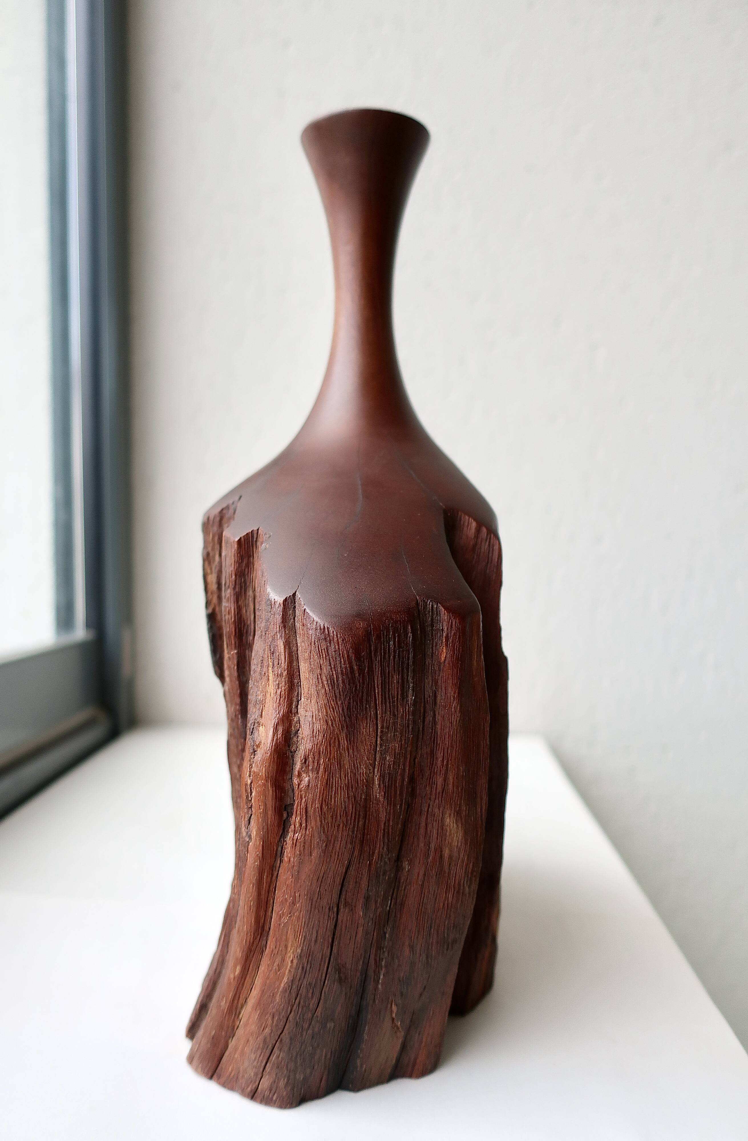 Vase Sculpture 20th Century Australian Rosewood DLG Doug Ayers