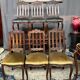 Set of 6 Regency chairs. Solid oak.