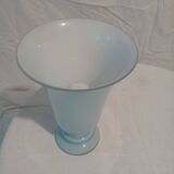 Paire de lampes opaline bleu et blanche