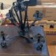Black Vintage Wrought Iron 4 Light Chandelier - Spanish / Medieval Style