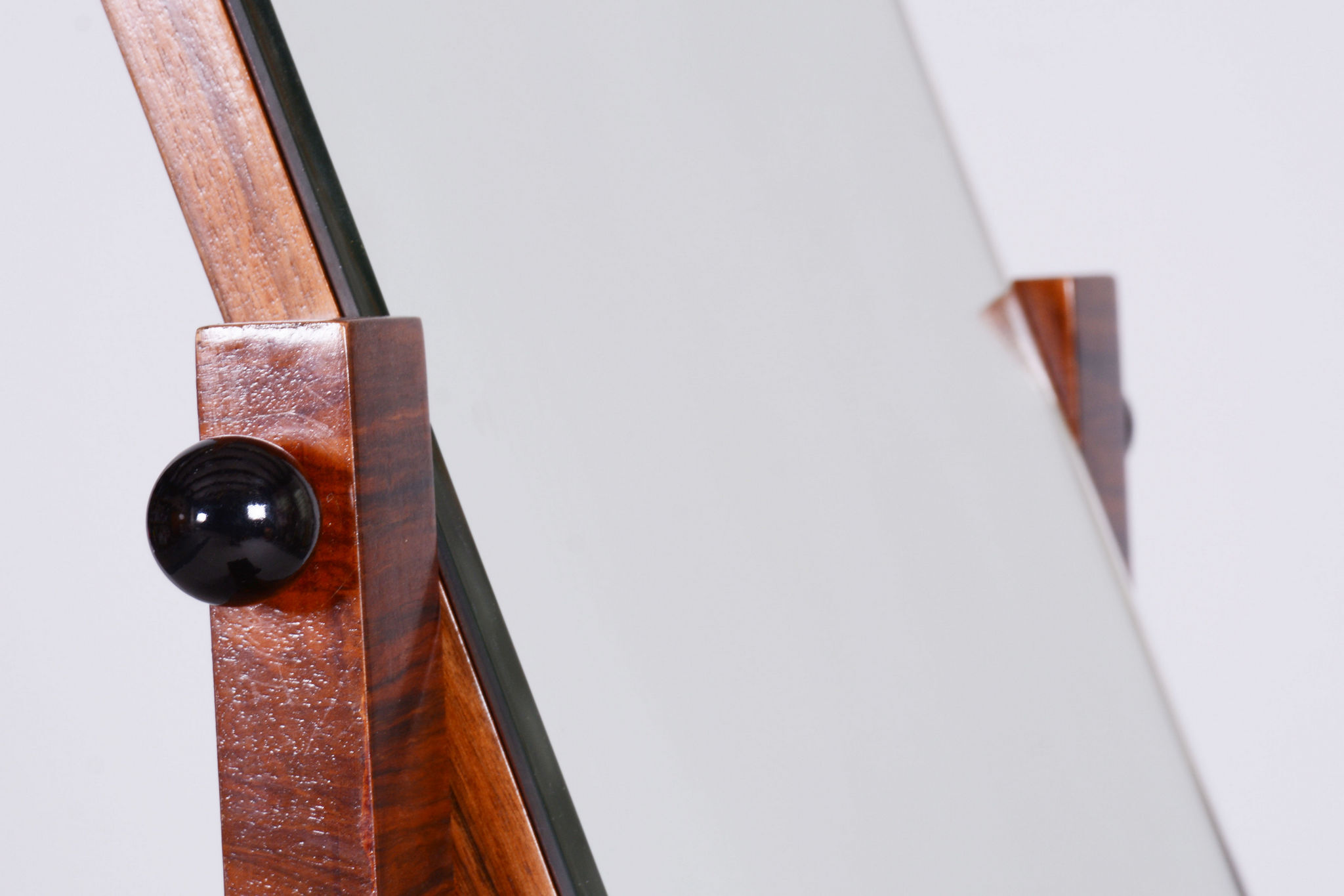 Restored ArtDeco Walnut Dressing Mirror, Revived Polish, Czechia, 1920s