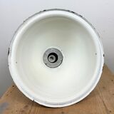 Industrial soviet light green enamel pendant lamp, 1960s