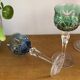 Set of 6 large Rhine Roemer wine glasses in coloured crystal.