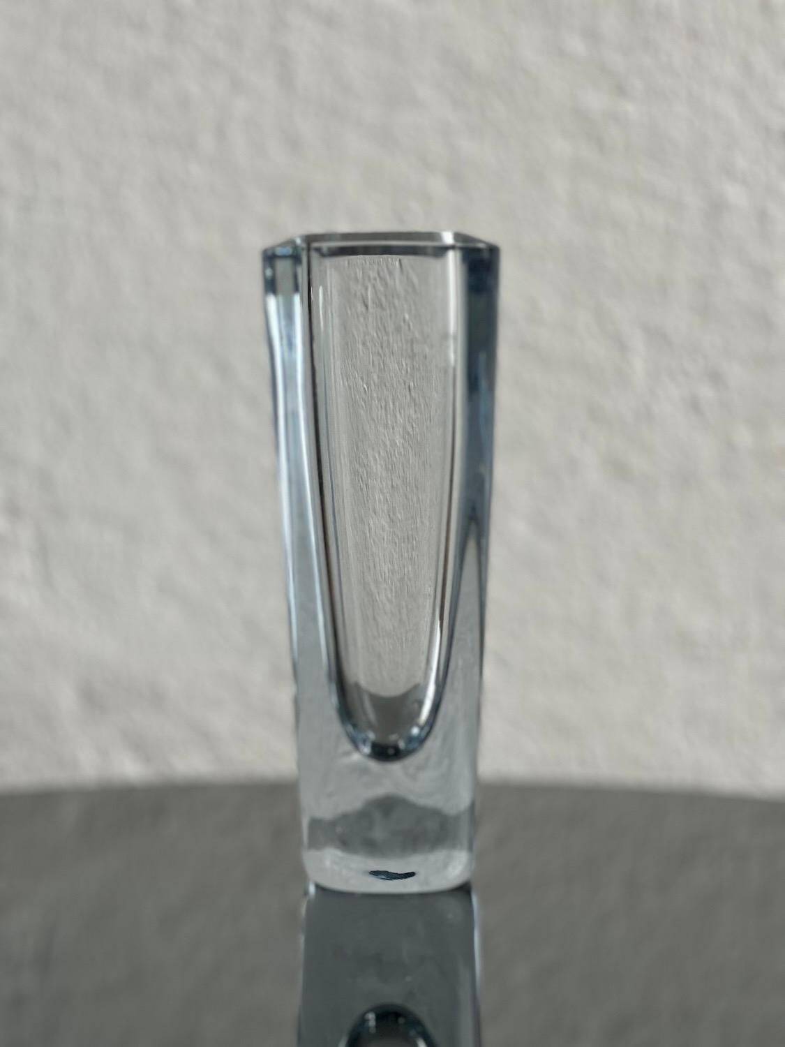 Decorative Swedish Vase, Clear Glass, Stromberg, Mid-Century Modern, Collectible