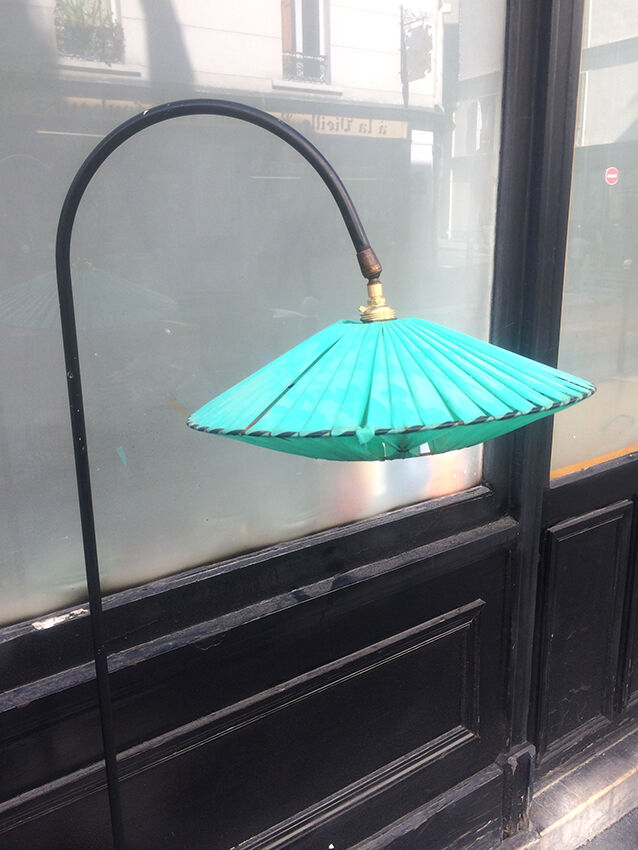 Tripod metal foot lamppost with tablet, 1950