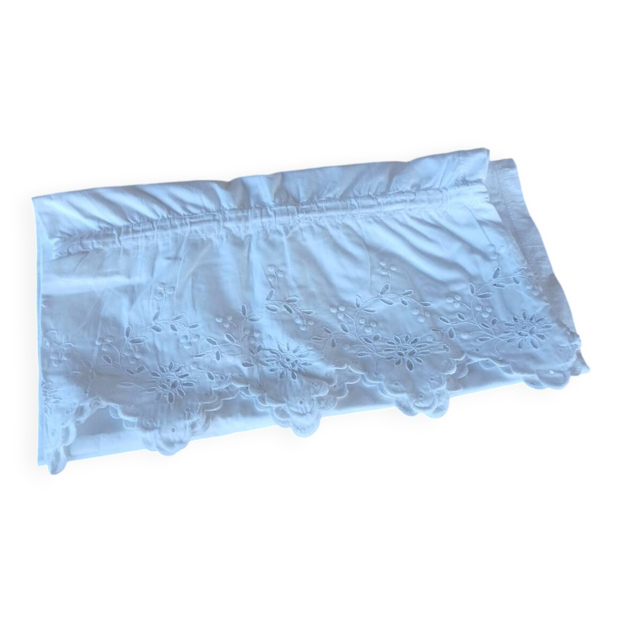 Antique ruffled bolster case