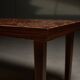 Wooden Veneer Low Side Table with Colourful Flower Ceramics Top, 1970s