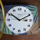Vintage clock silent wall "Bayard blue green copper"