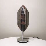 Table lamp, stainless steel and chrome metal, Reggiani, 1970