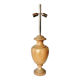 Large vintage lamp base in solid wood and chrome metal