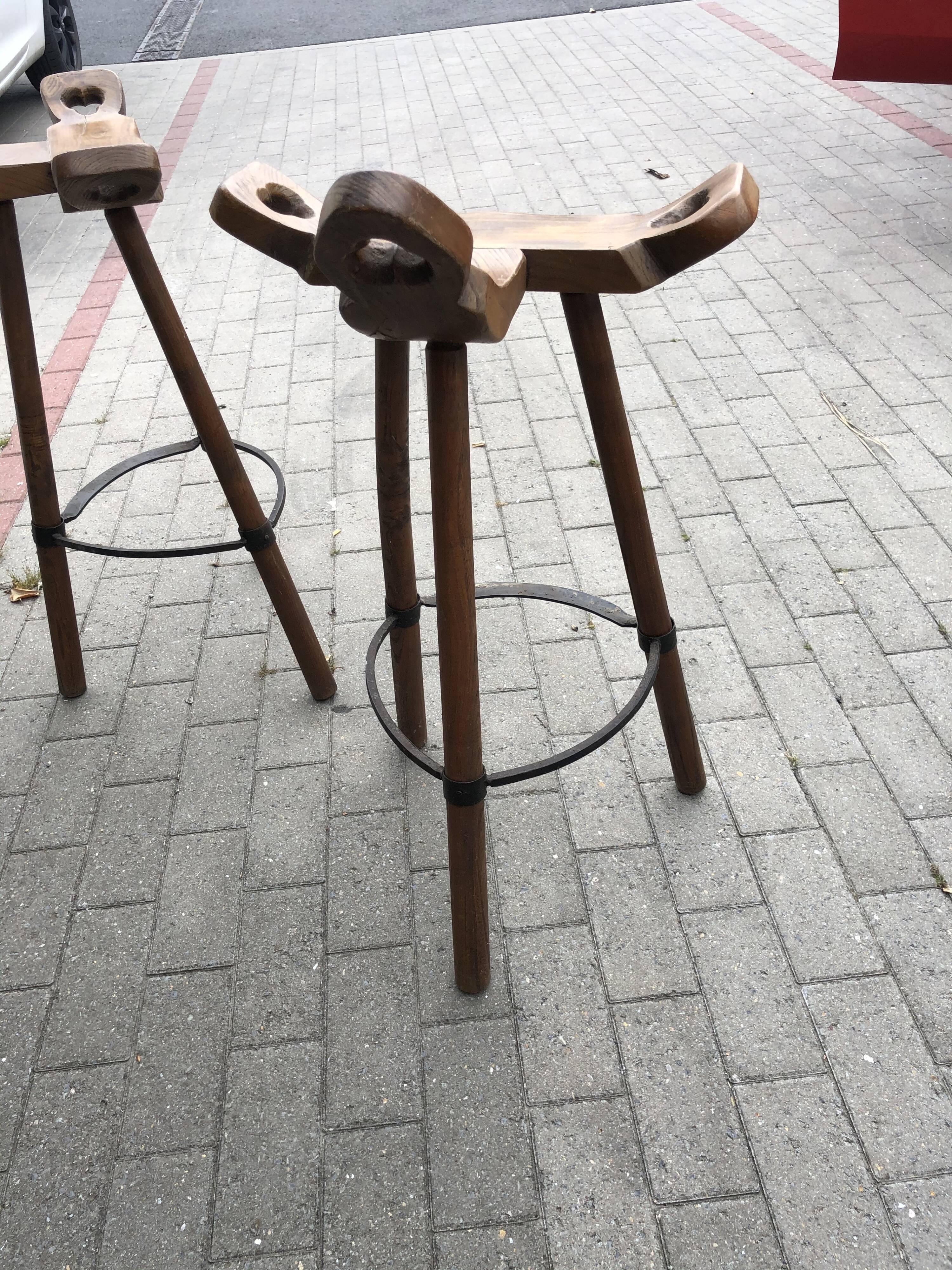 Pair of Spanish brutalist stools
