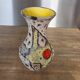 Vase Marius Bessone fat lava Vallauris 1950s sea foam & enamels H 16