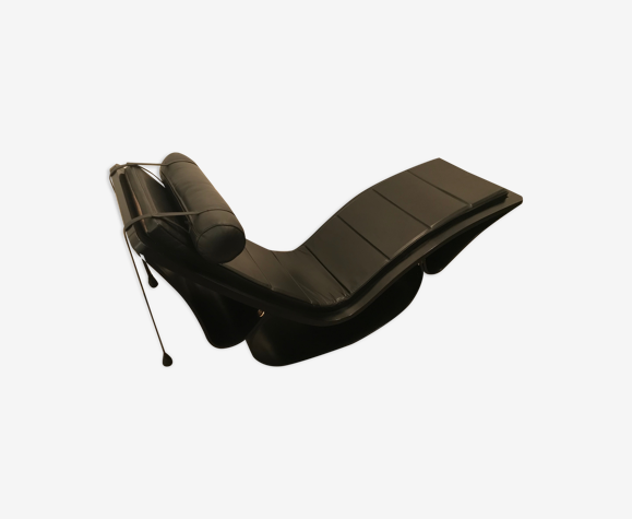Chaise longue Rio Oscar Niemeyer en frêne et cuir | Selency