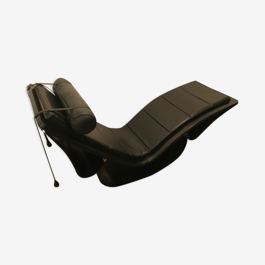 Chaise longue Rio Oscar Niemeyer en frêne et cuir | Selency