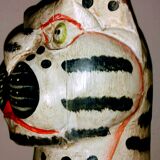 Sculture léopard bois type asiatique ancienne