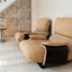 Armchair and its ottoman Safi/Marsala by Michel Ducaroy, edition Ligne Roset 1970