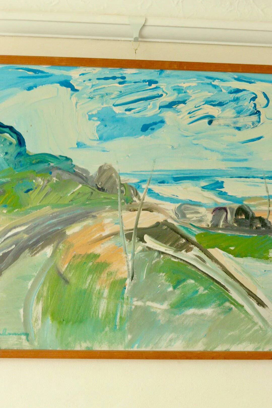 Oil on Swedish canvas "Grötviks Hamn Quarry", Carl-Erik Andersson