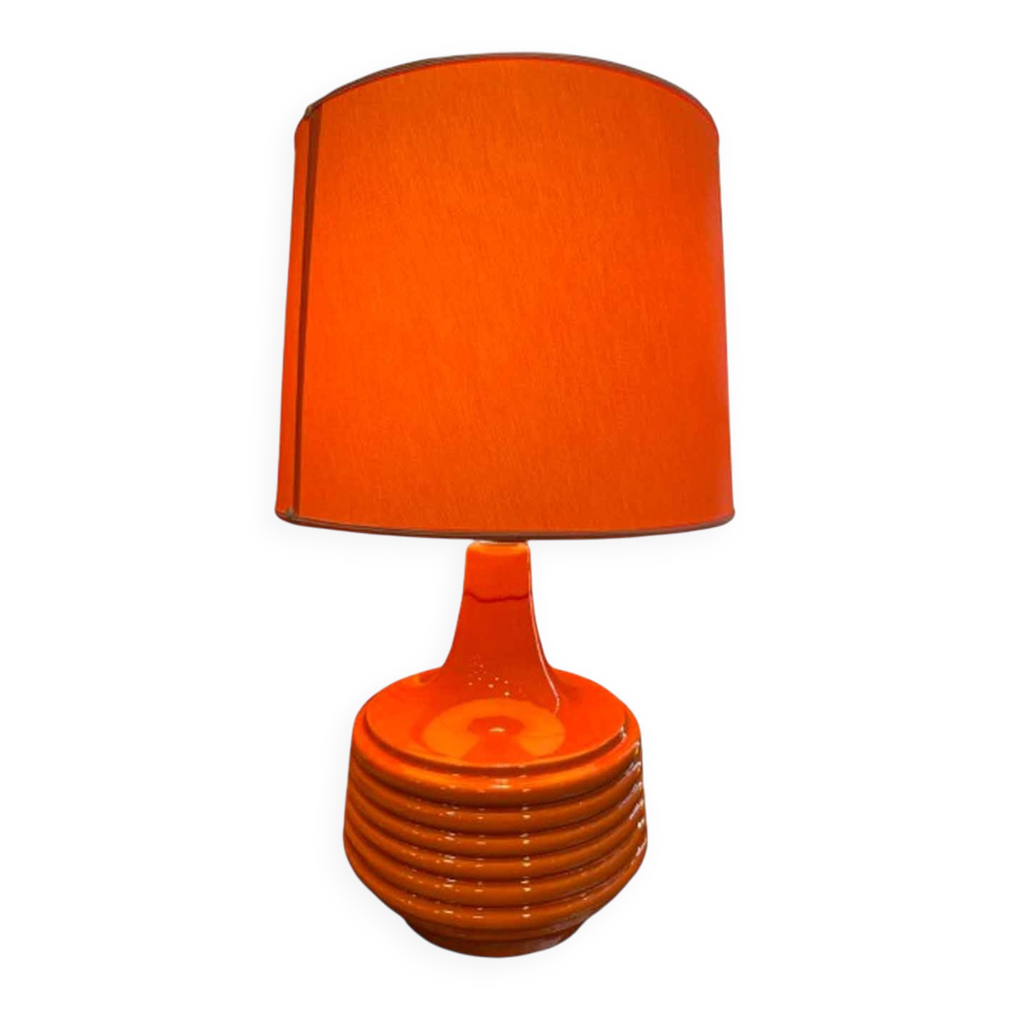 Vintage orange ceramic lamp
