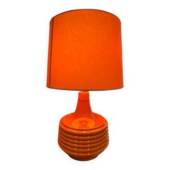 Vintage orange ceramic lamp