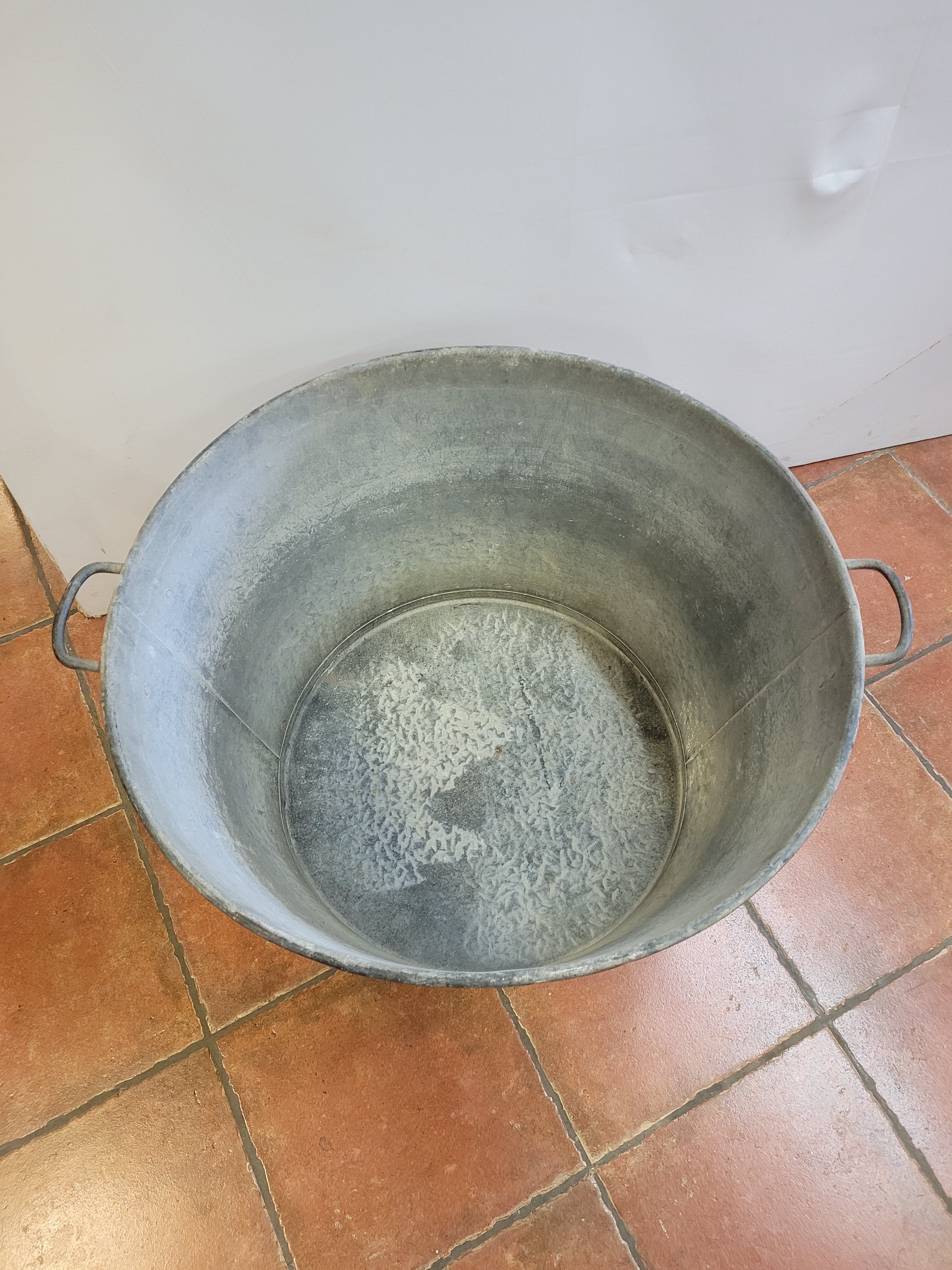 Old zinc basin 67cms in diameter