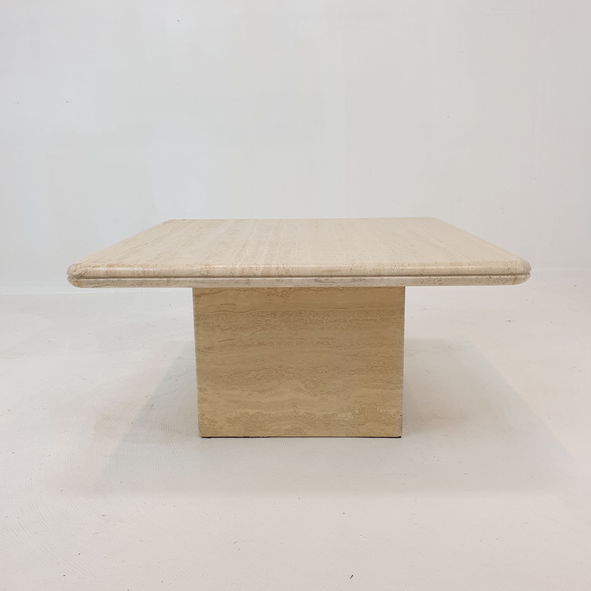 Italian travertine coffee table, 1980s