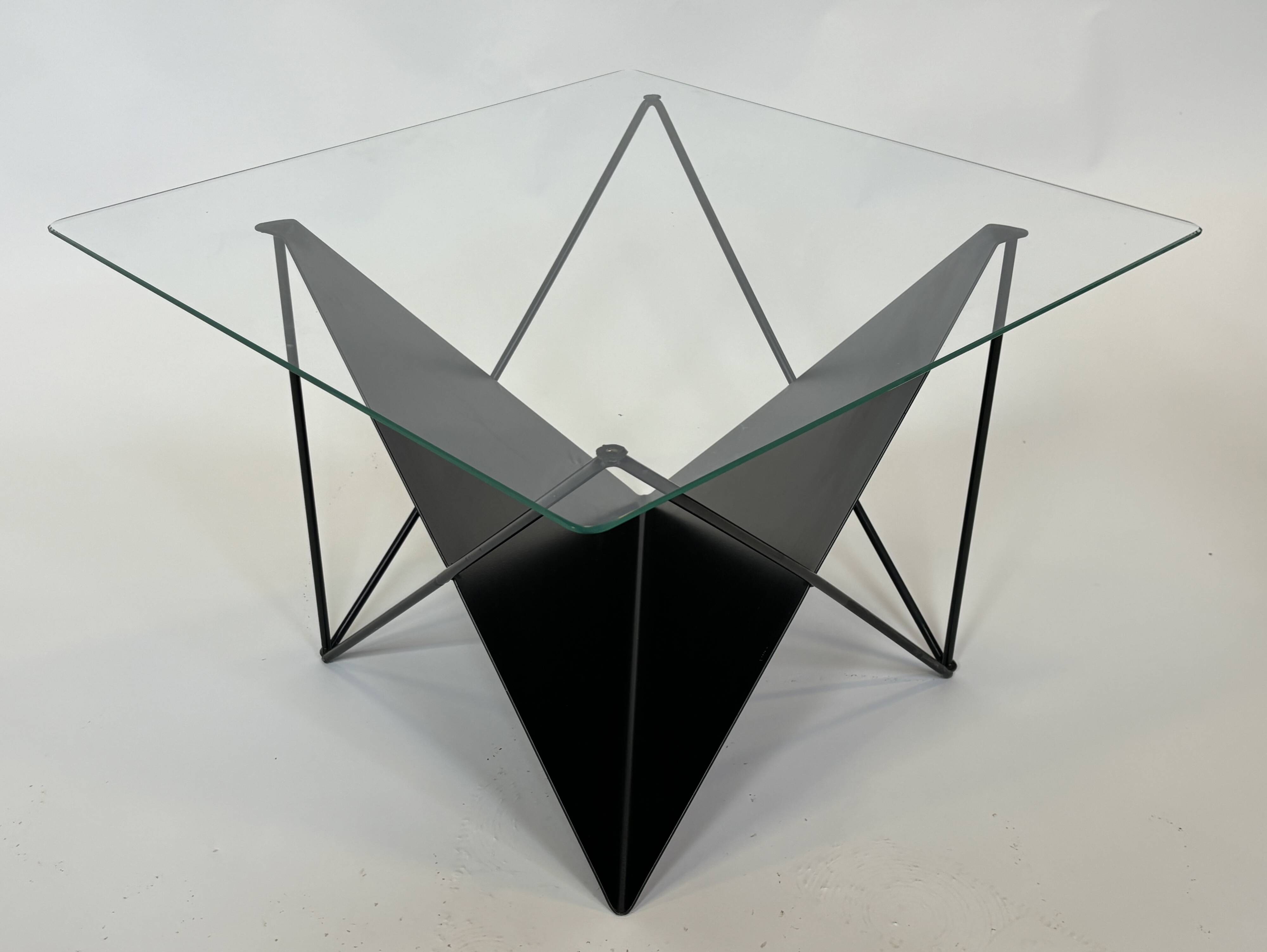 Vintage coffee table steel wire  eclectic 80s design