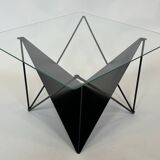 Vintage coffee table steel wire  eclectic 80s design